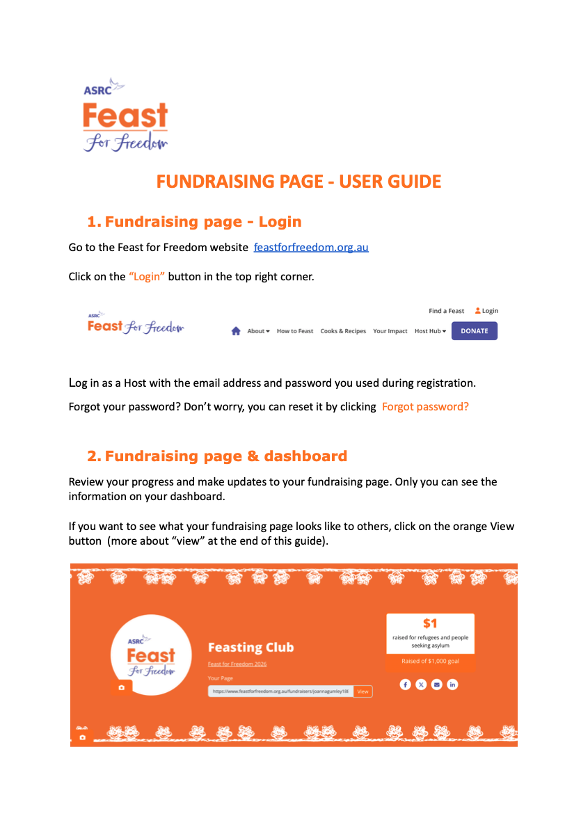 Fundraising Page -  2026 User Guide
